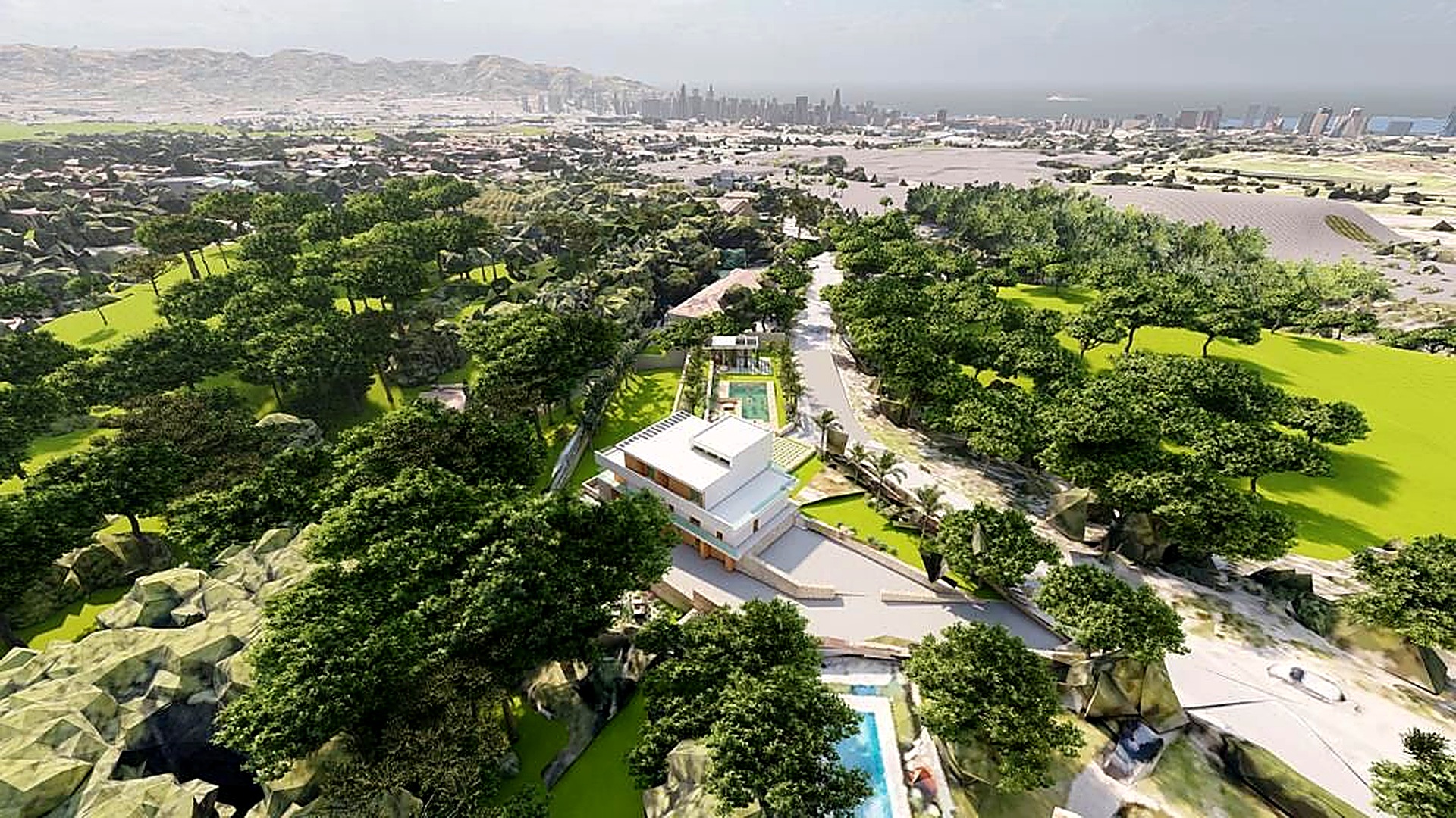 Villa El Planet — vista panorámica con mar y ciudad